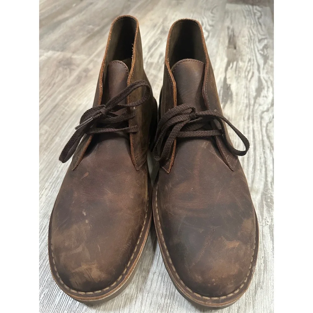 Clarks Bushacre 2 Mens 10 W Brown Leather Chukka Desert Boots 26041354100